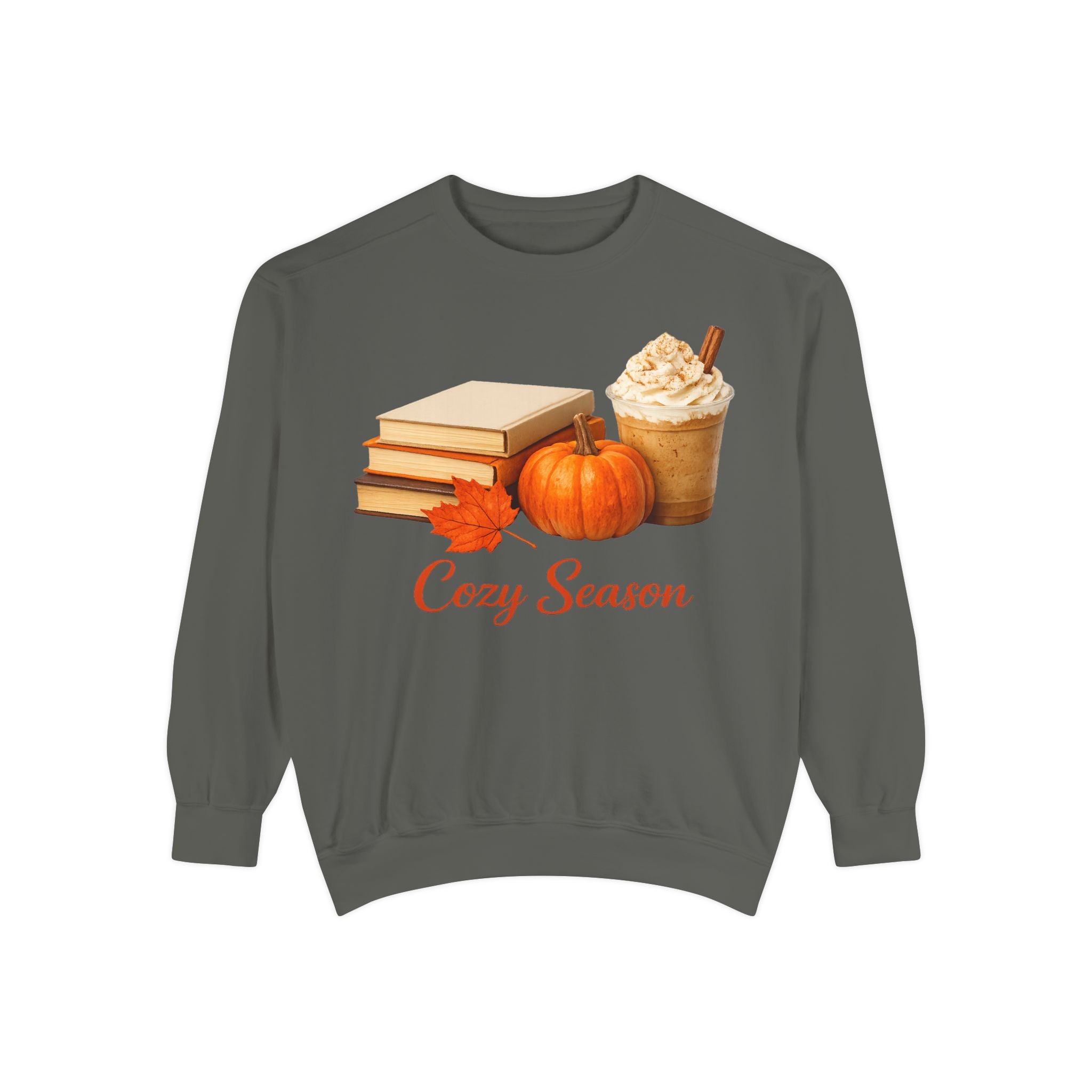 Cozy Season Sweatshirt — Pumpkin, Books & Pumpkin Spice Fall Crewneck