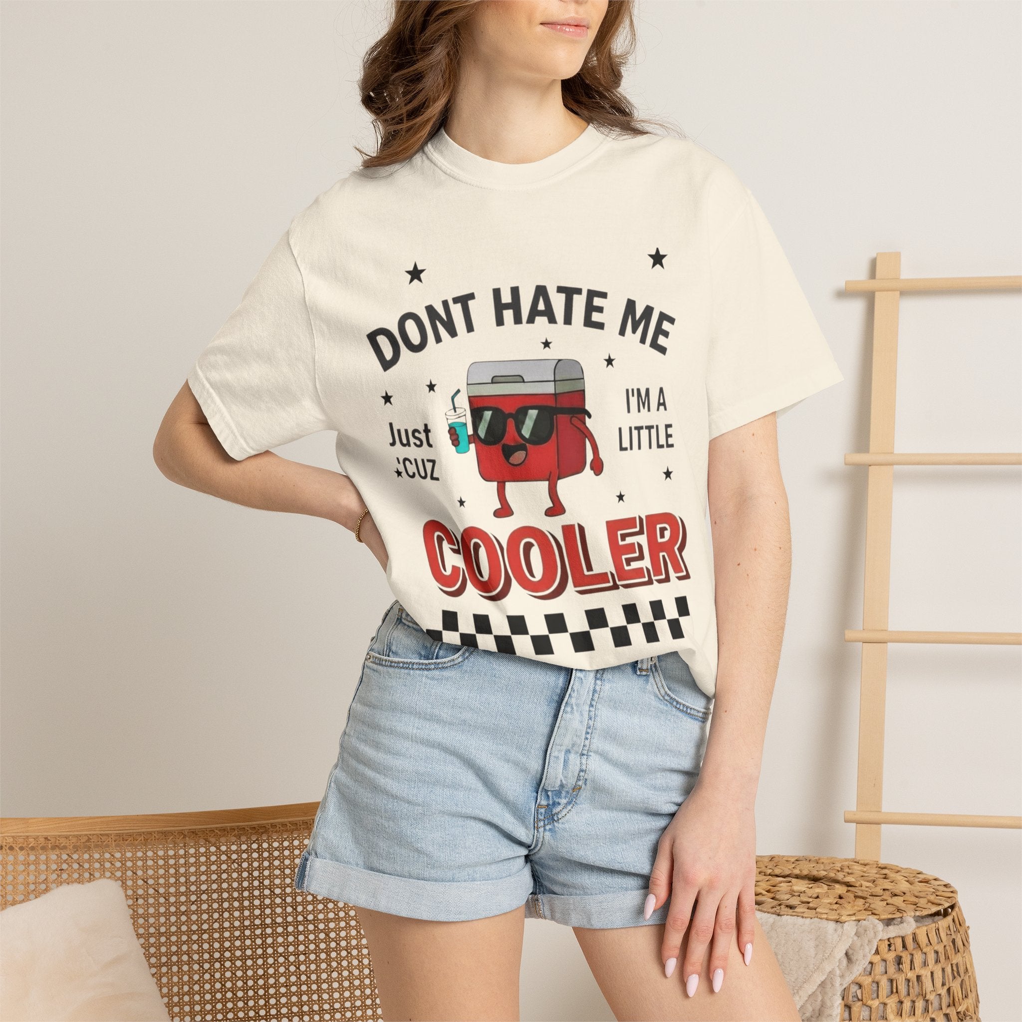 Cooler Graphic T-Shirt — “Don't Hate Me I'm a Little Cooler” Retro Drink Design