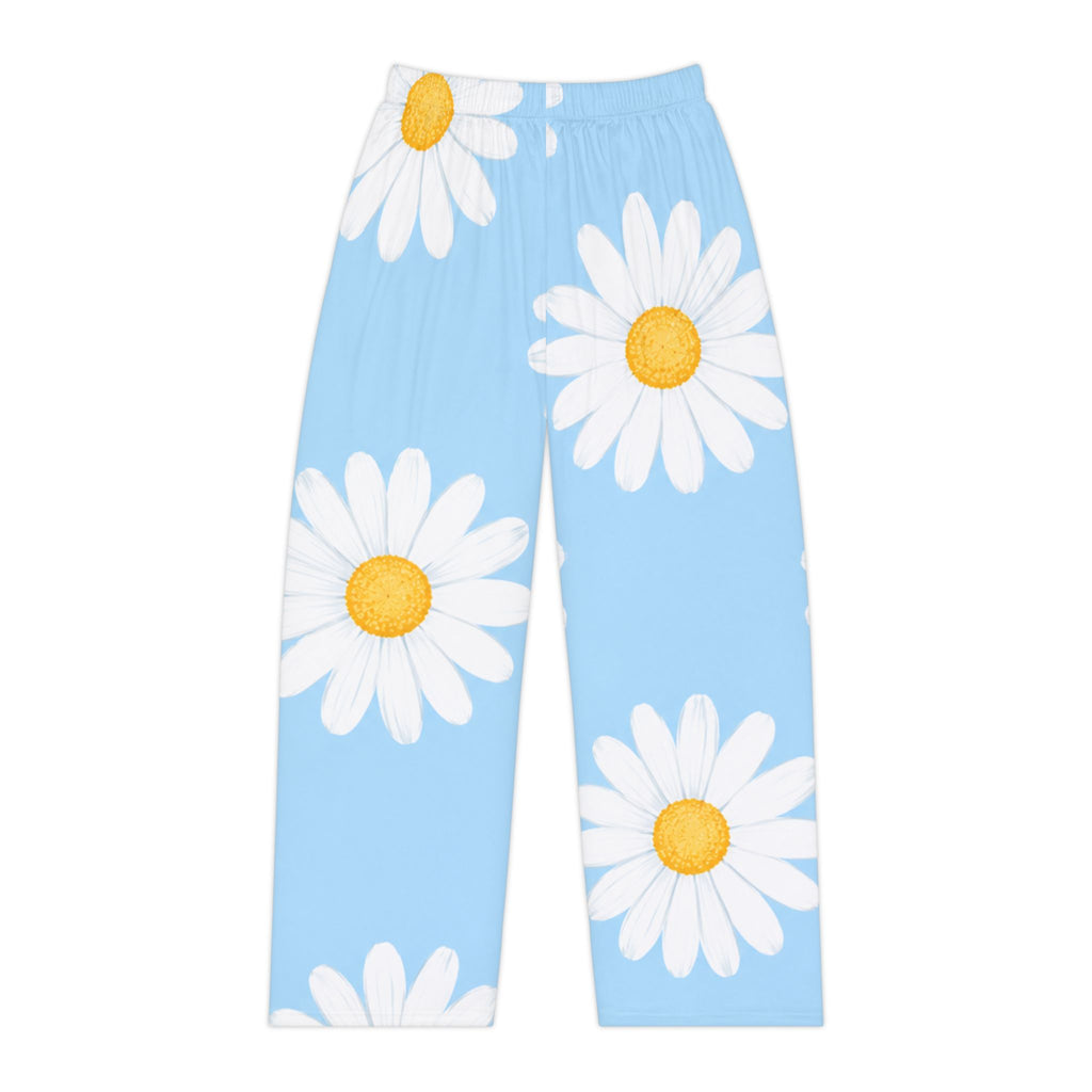 Daisy Split-Print Women's Pajama Pants — Blue Floral Lounge Sleepwear