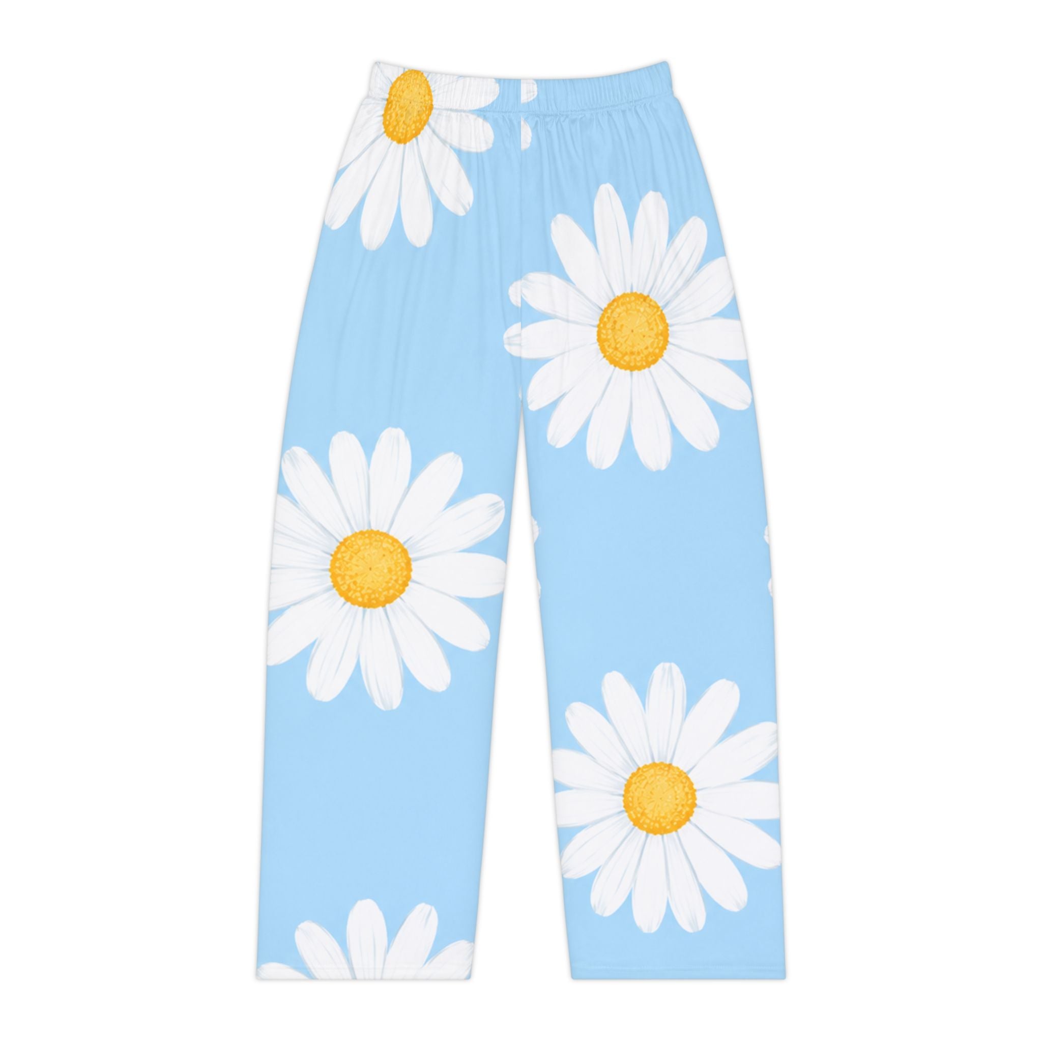 Daisy Split-Print Women's Pajama Pants — Blue Floral Lounge Sleepwear
