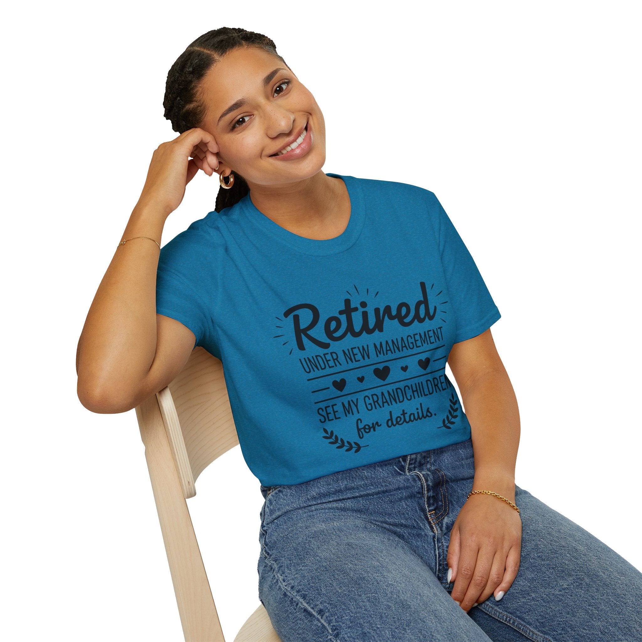 Retired Under New Management T-Shirt — “See My Grandchildren for Details”