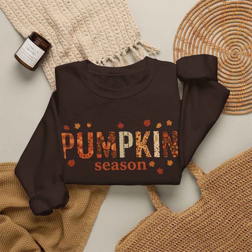 Pumpkin Season Crewneck Sweatshirt — Fall Pumpkin Patch Graphic