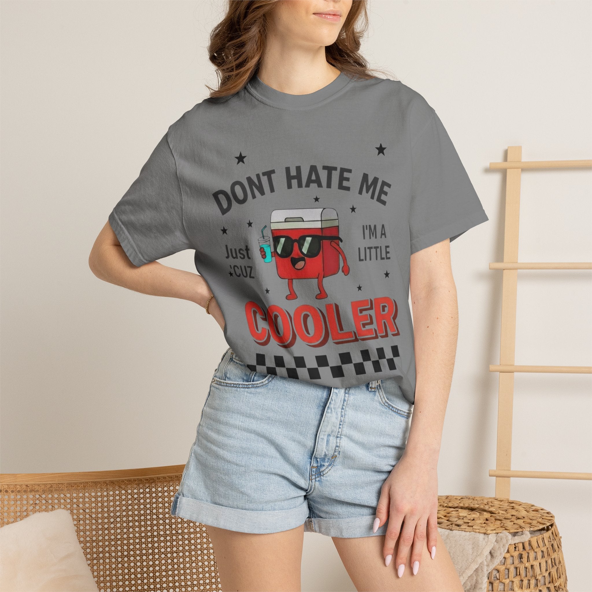 Cooler Graphic T-Shirt — “Don't Hate Me I'm a Little Cooler” Retro Drink Design