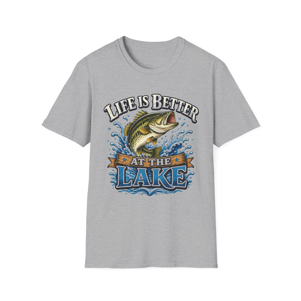 Lake Fishing T-Shirt — "Life Is Better at the Lake" Bass Graphic Tee