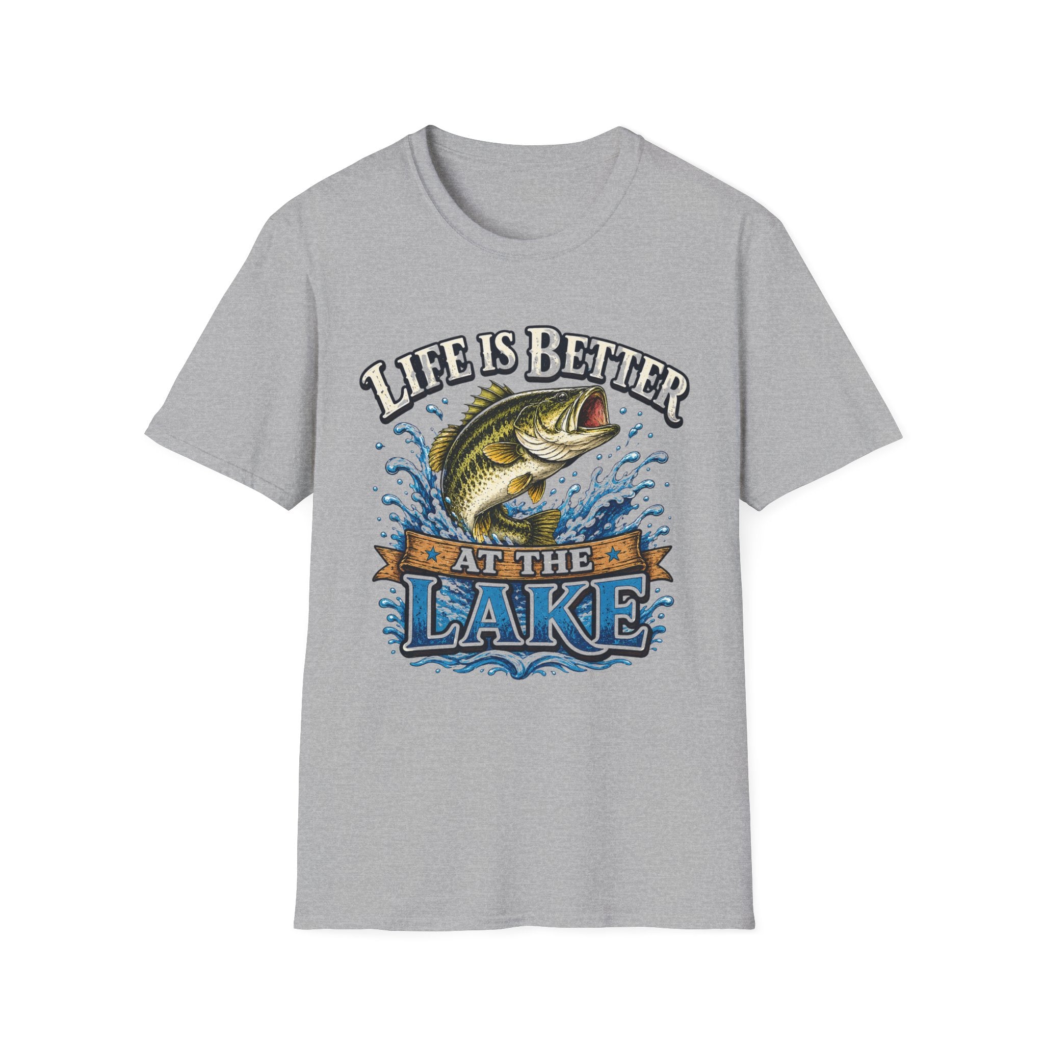 Lake Fishing T-Shirt — "Life Is Better at the Lake" Bass Graphic Tee