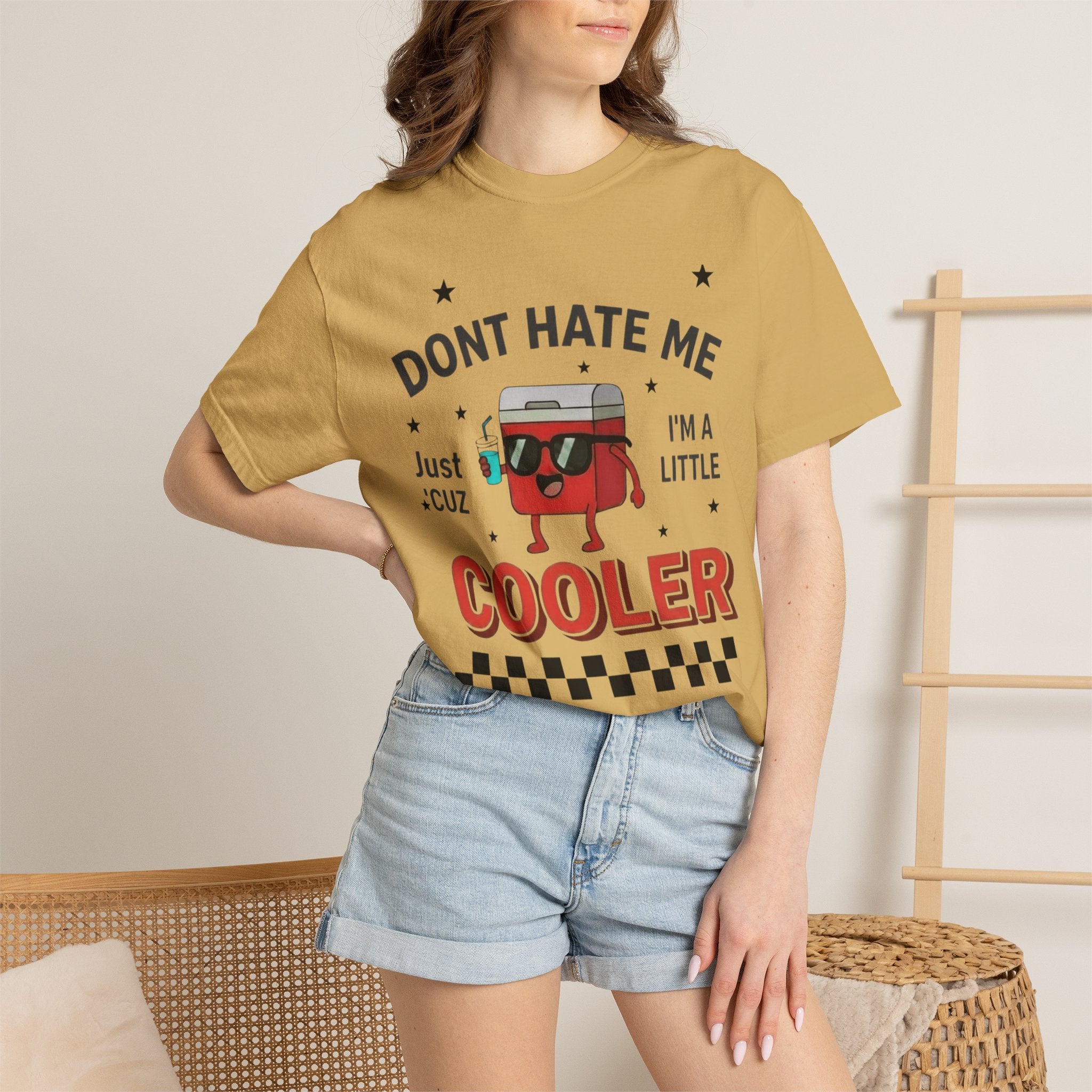 Cooler Graphic T-Shirt — “Don't Hate Me I'm a Little Cooler” Retro Drink Design