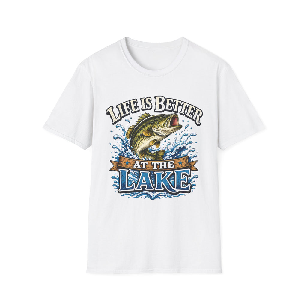 Lake Fishing T-Shirt — "Life Is Better at the Lake" Bass Graphic Tee