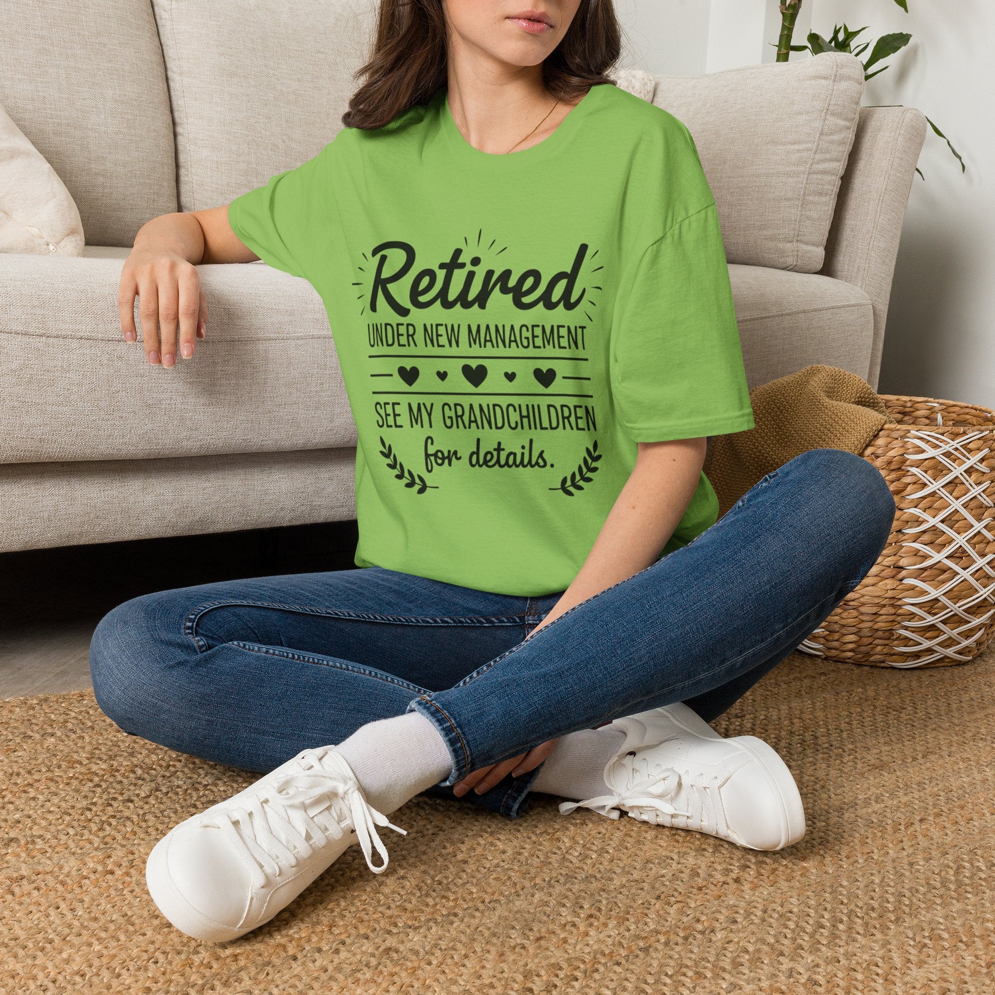 Retired Under New Management T-Shirt — “See My Grandchildren for Details”