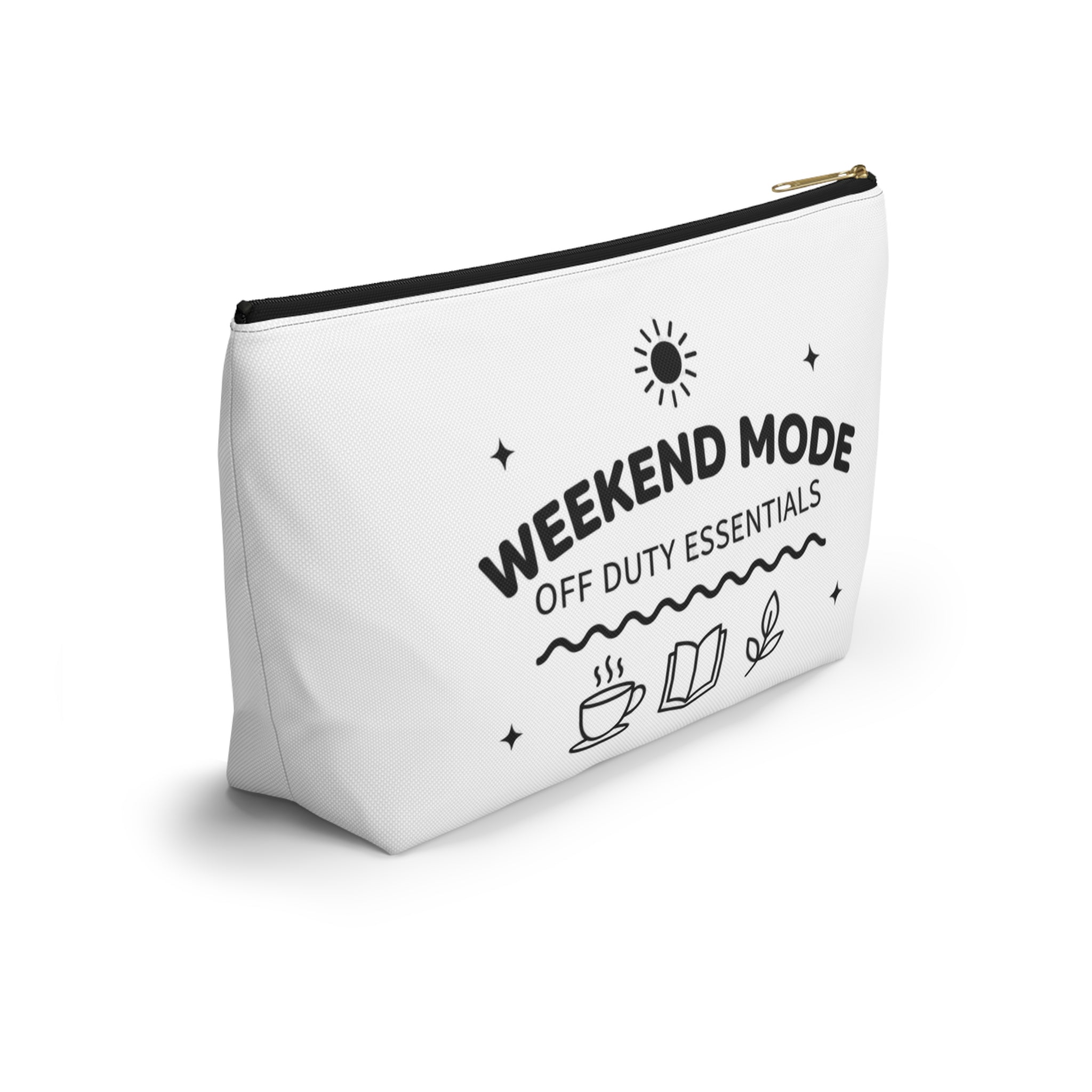Accessory Pouch — “Weekend Mode: Off Duty Essentials” Travel Cosmetic Bag
