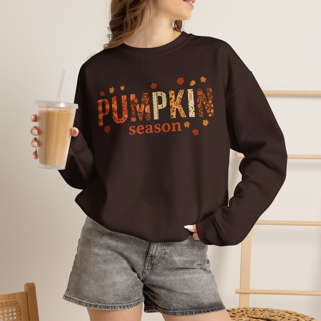 Pumpkin Season Crewneck Sweatshirt — Fall Pumpkin Patch Graphic