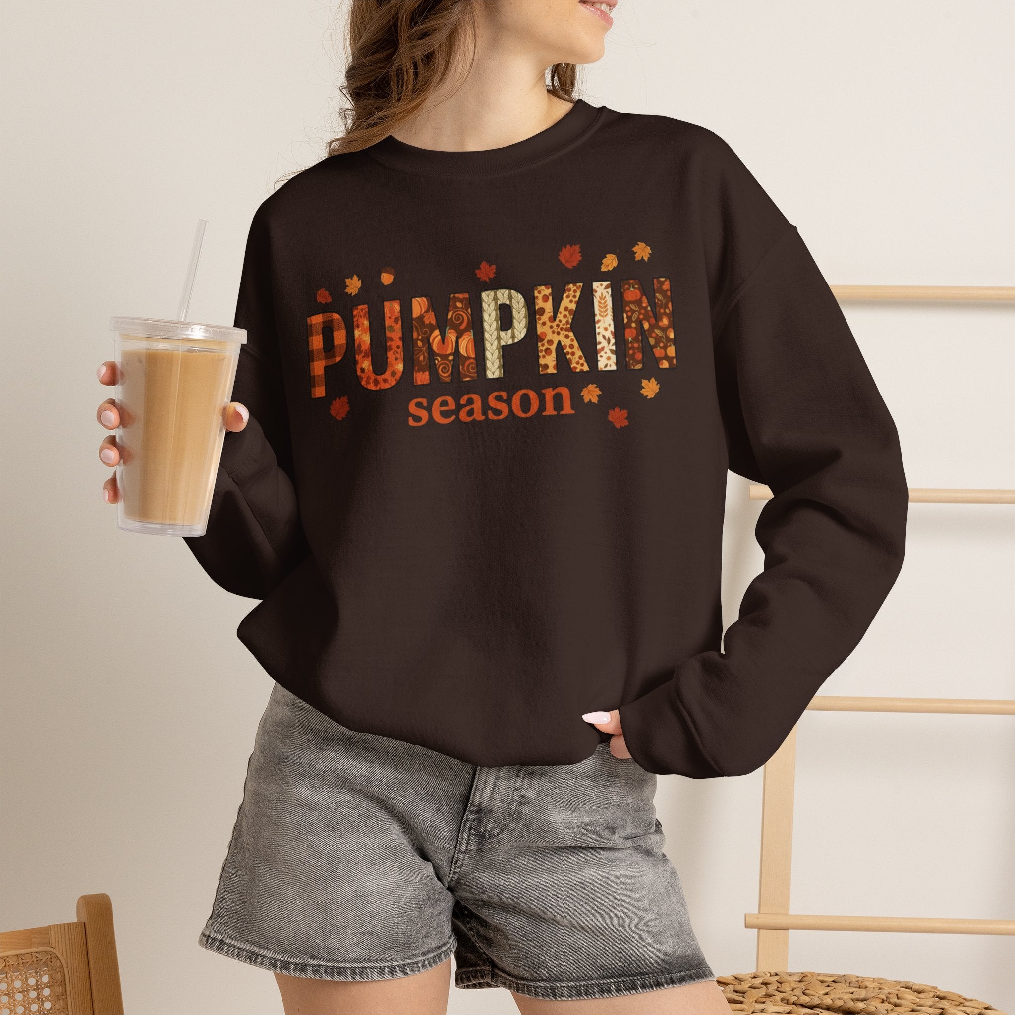 Pumpkin Season Crewneck Sweatshirt — Fall Pumpkin Patch Graphic