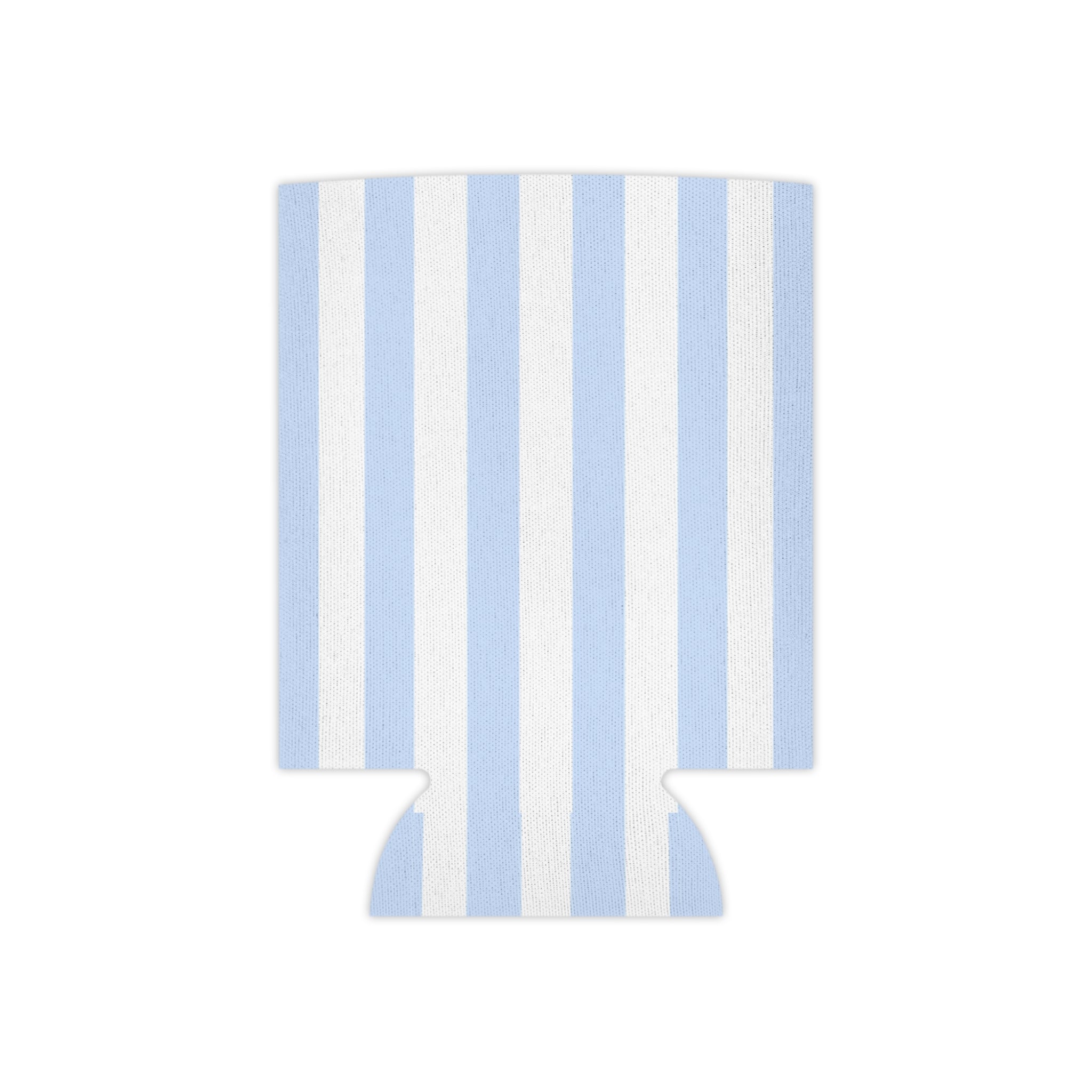 Blue & White Striped Can Cooler — Nautical Summer Beverage Koozie