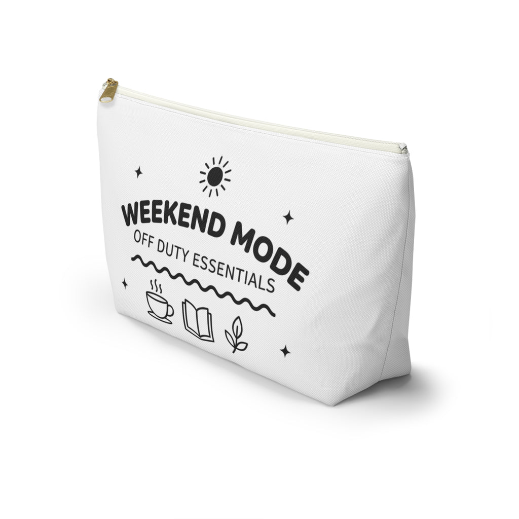Accessory Pouch — “Weekend Mode: Off Duty Essentials” Travel Cosmetic Bag