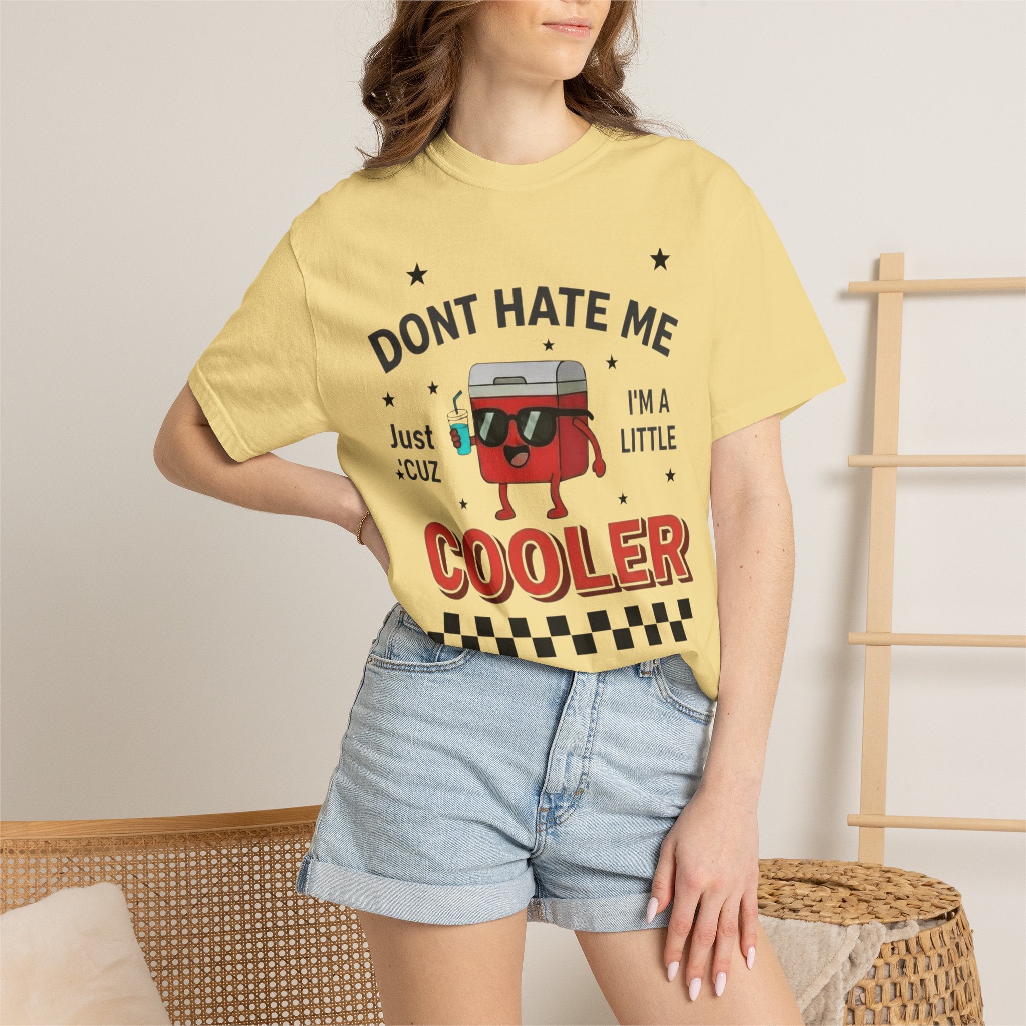Cooler Graphic T-Shirt — “Don't Hate Me I'm a Little Cooler” Retro Drink Design