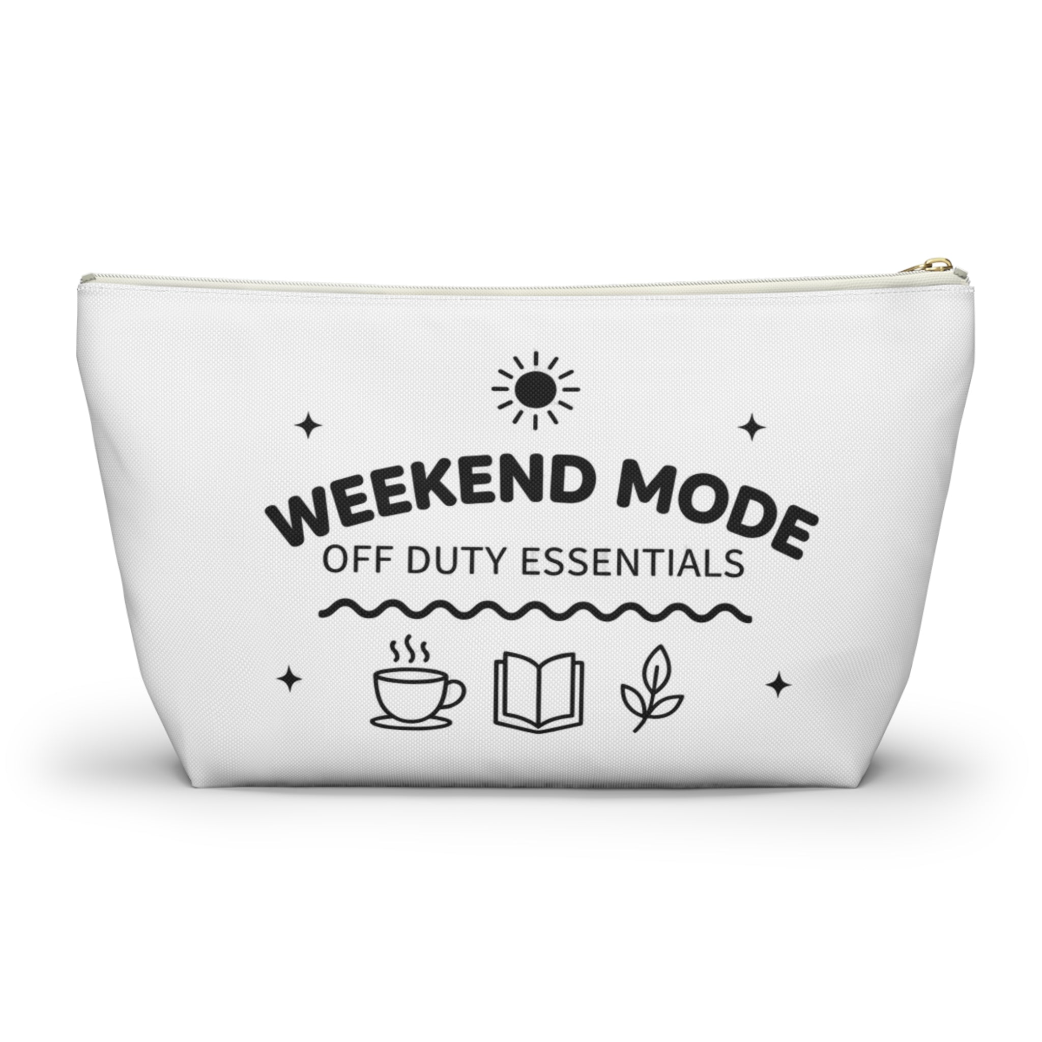 Accessory Pouch — “Weekend Mode: Off Duty Essentials” Travel Cosmetic Bag