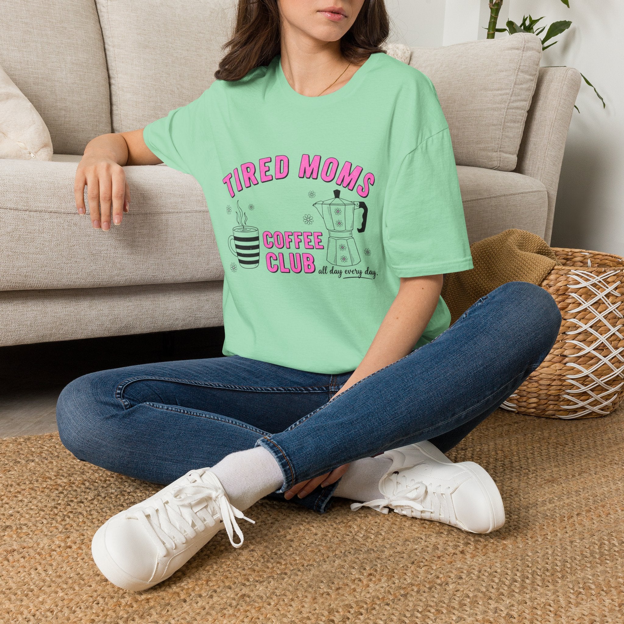 Tired Moms Coffee Club T‑Shirt — Funny Mom Coffee Tee