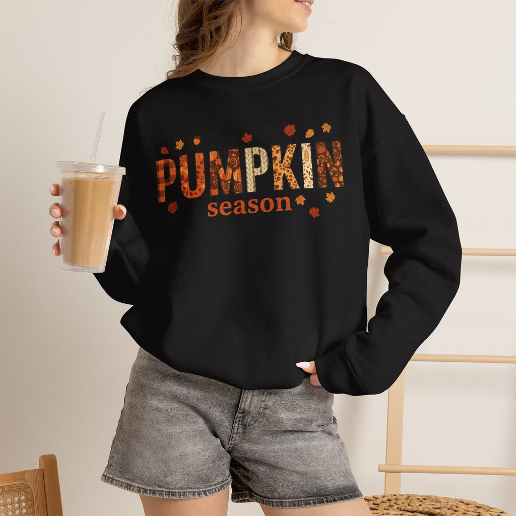 Pumpkin Season Crewneck Sweatshirt — Fall Pumpkin Patch Graphic