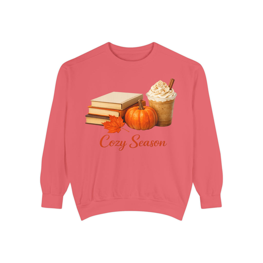 Cozy Season Sweatshirt — Pumpkin, Books & Pumpkin Spice Fall Crewneck