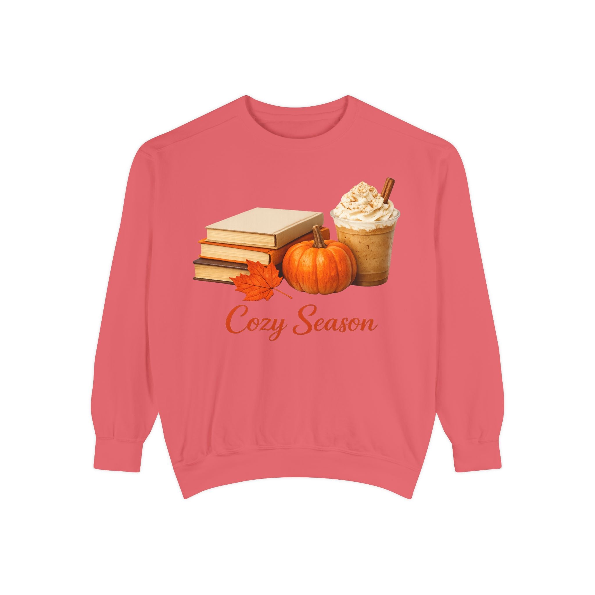 Cozy Season Sweatshirt — Pumpkin, Books & Pumpkin Spice Fall Crewneck