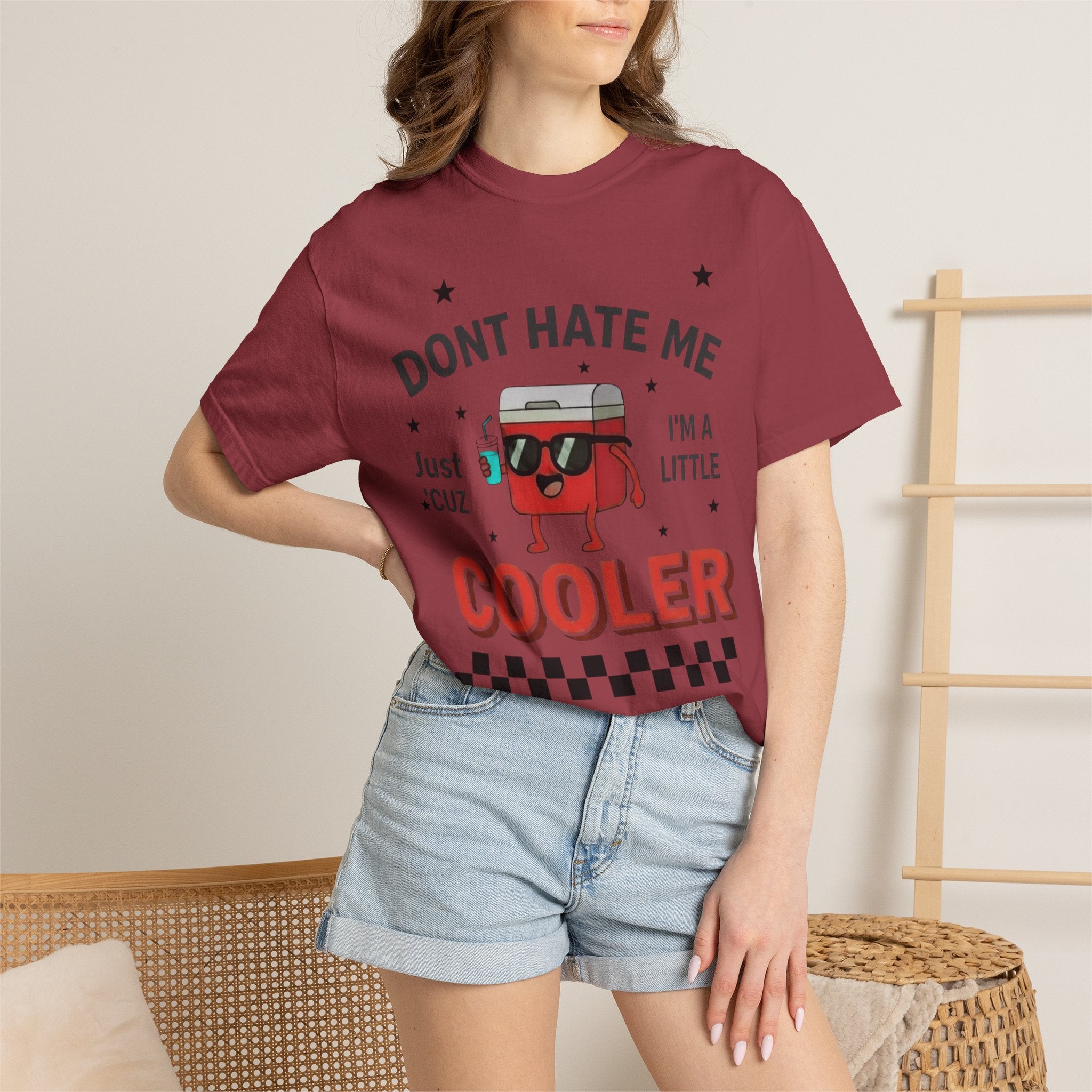 Cooler Graphic T-Shirt — “Don't Hate Me I'm a Little Cooler” Retro Drink Design
