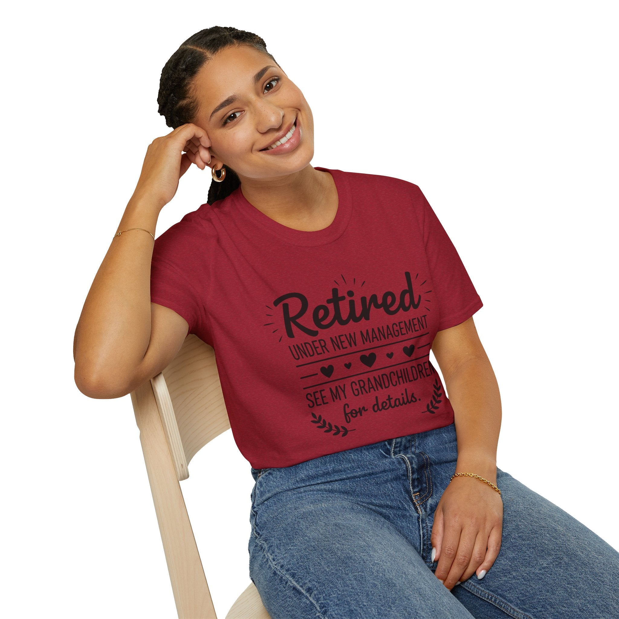 Retired Under New Management T-Shirt — “See My Grandchildren for Details”