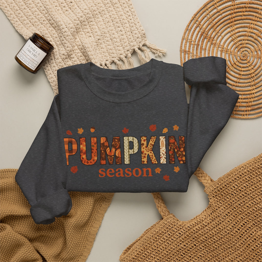 Pumpkin Season Crewneck Sweatshirt — Fall Pumpkin Patch Graphic