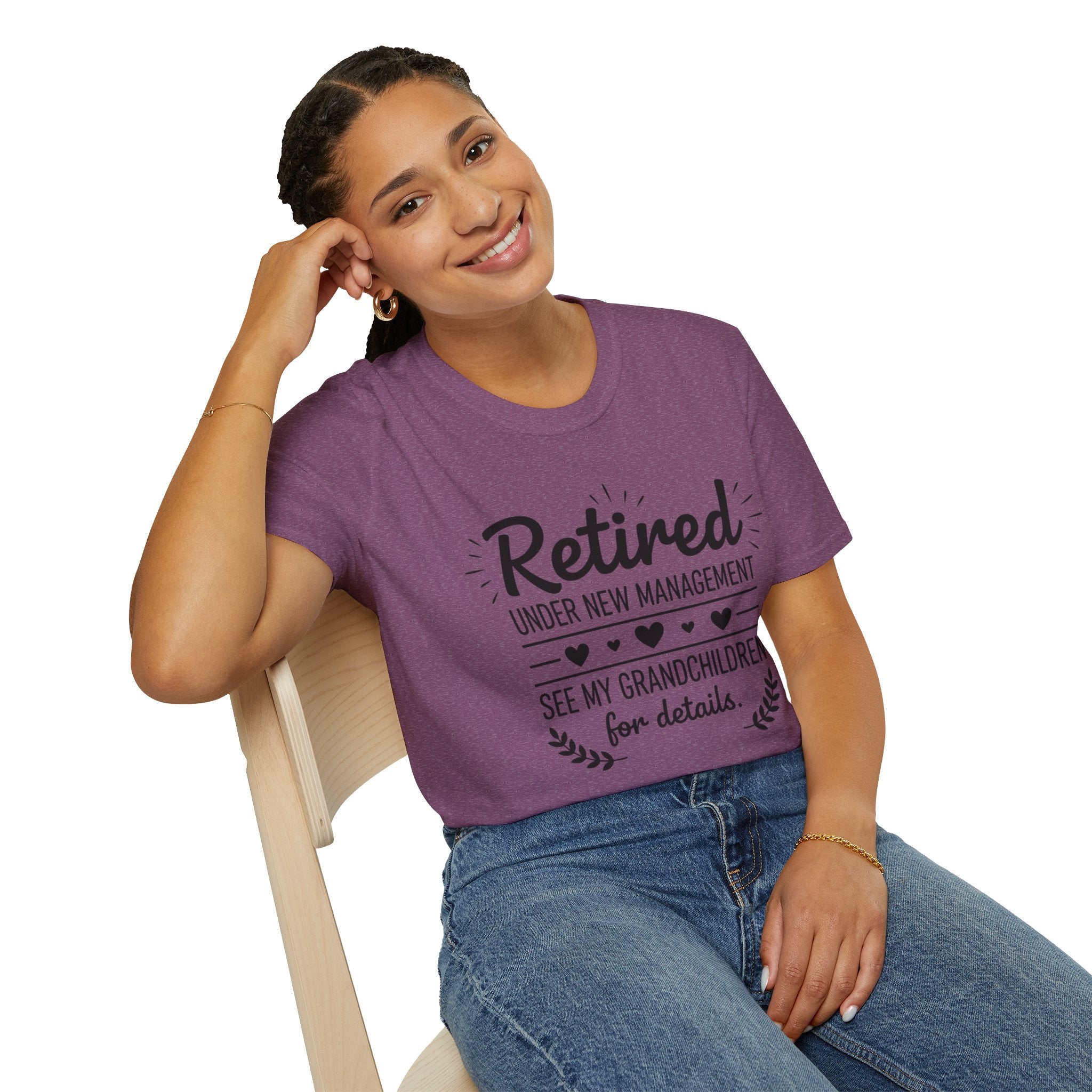 Retired Under New Management T-Shirt — “See My Grandchildren for Details”