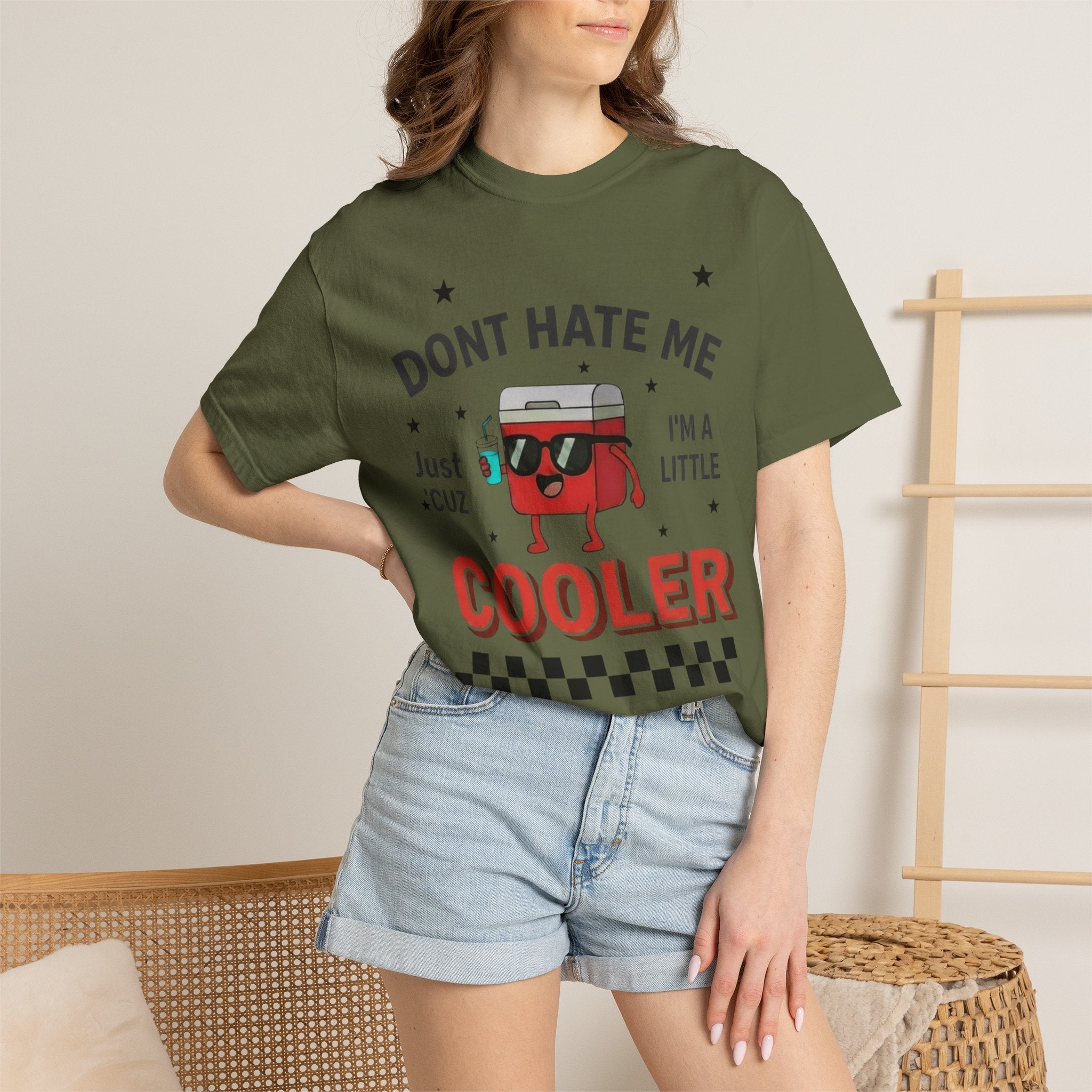 Cooler Graphic T-Shirt — “Don't Hate Me I'm a Little Cooler” Retro Drink Design