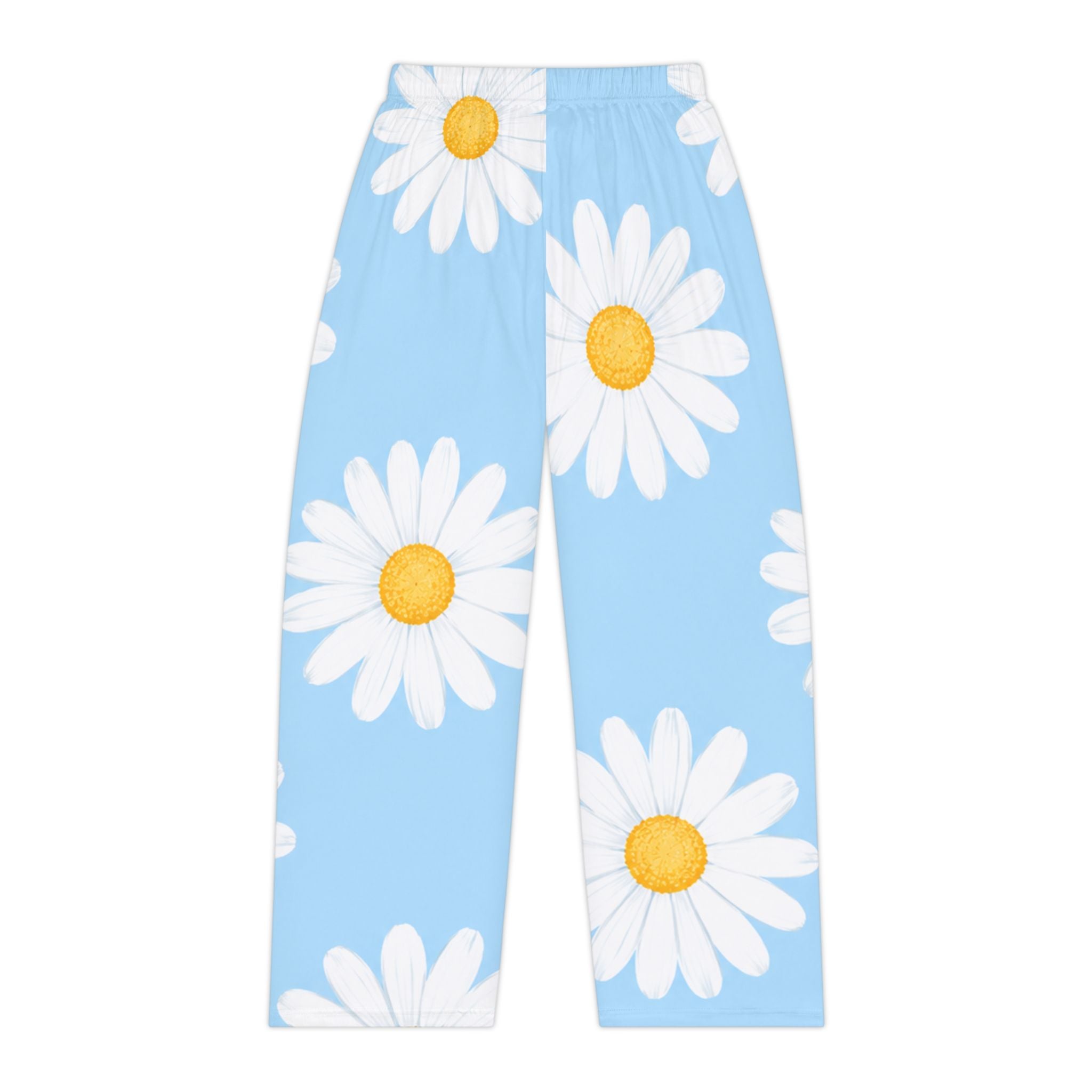 Daisy Split-Print Women's Pajama Pants — Blue Floral Lounge Sleepwear