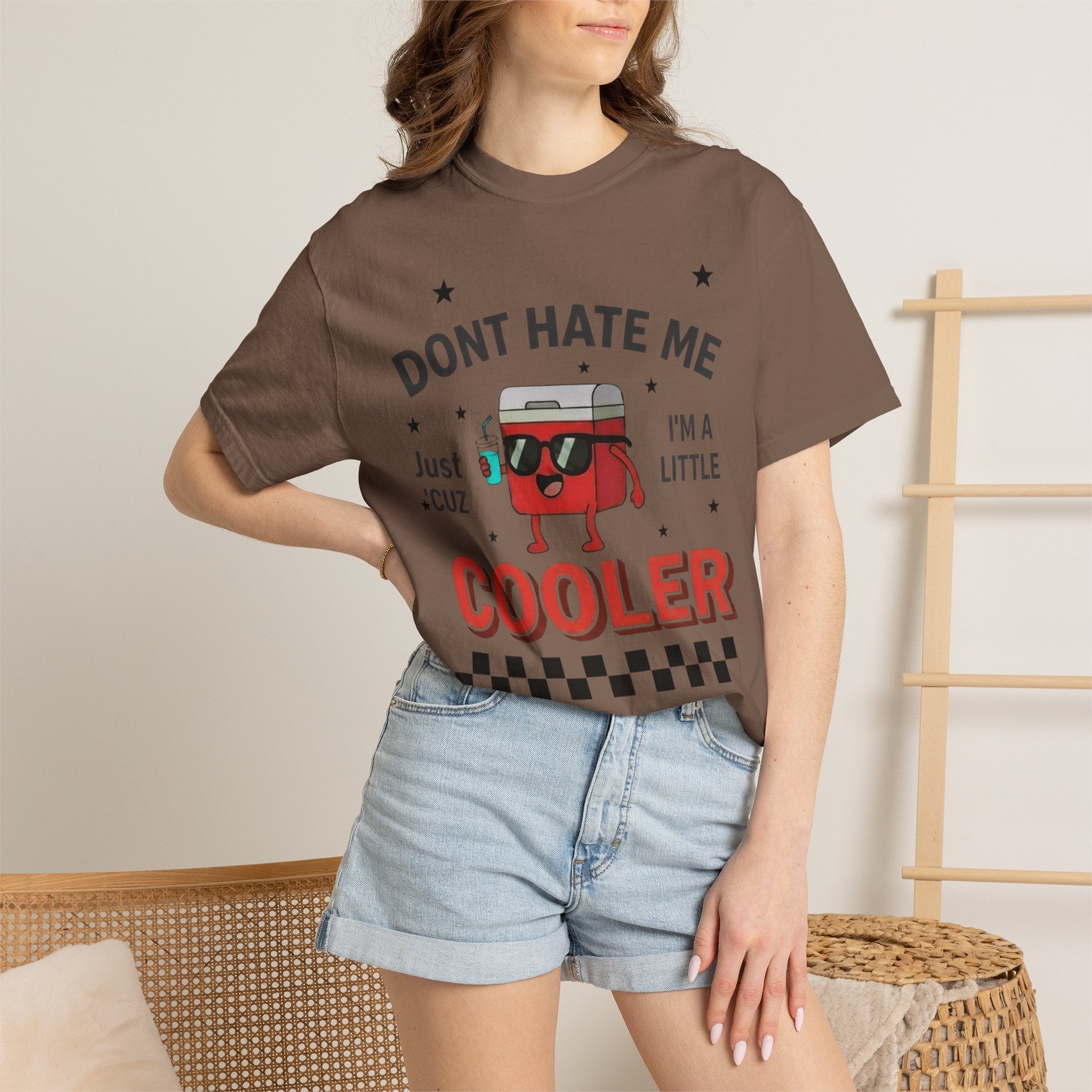 Cooler Graphic T-Shirt — “Don't Hate Me I'm a Little Cooler” Retro Drink Design