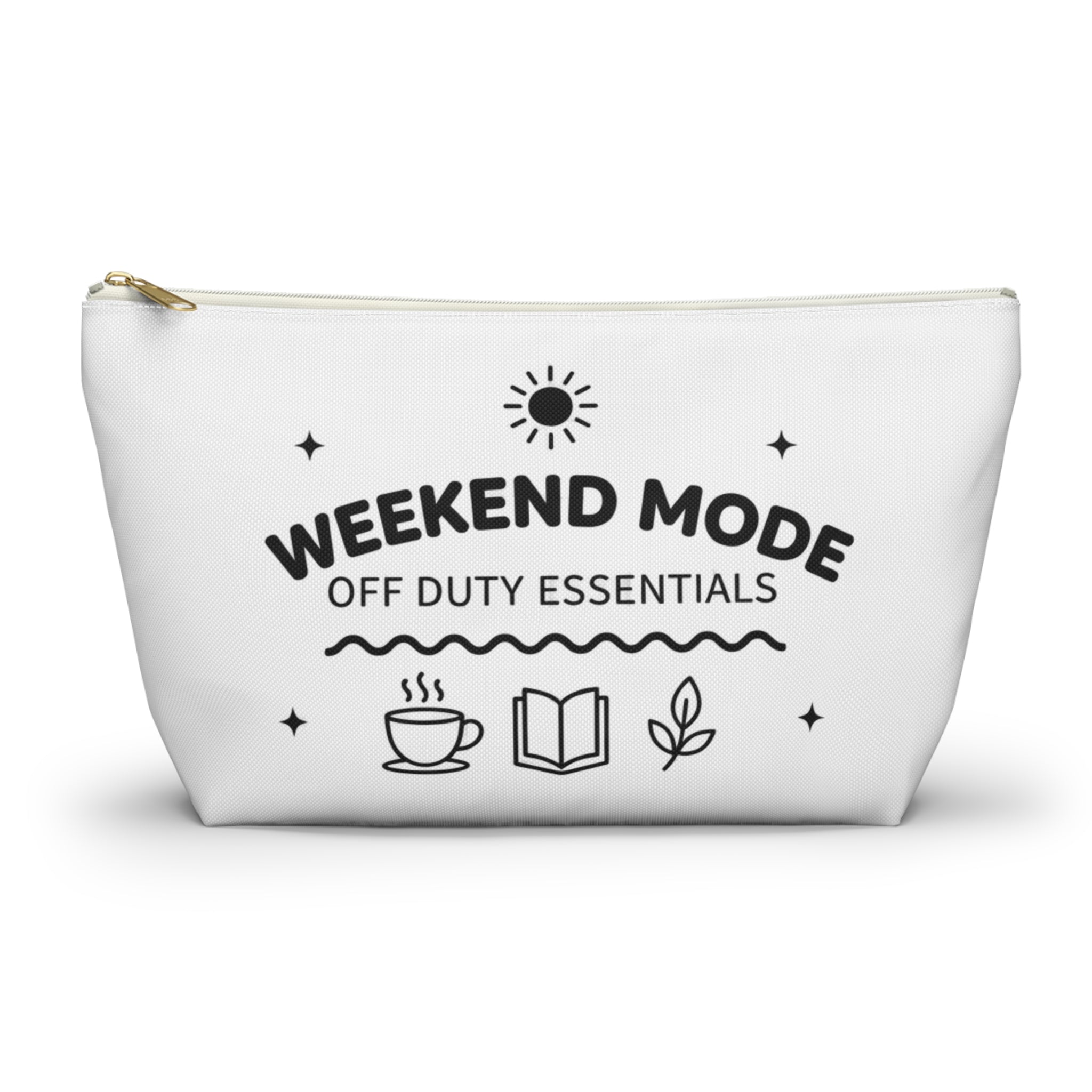Accessory Pouch — “Weekend Mode: Off Duty Essentials” Travel Cosmetic Bag
