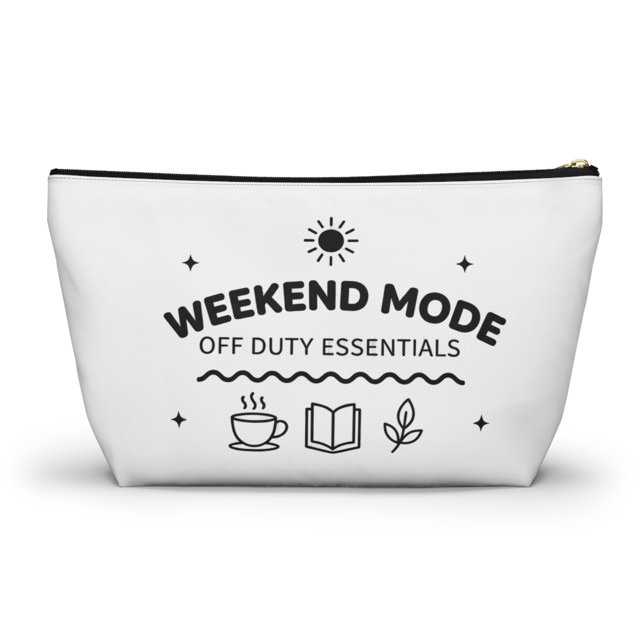 Accessory Pouch — “Weekend Mode: Off Duty Essentials” Travel Cosmetic Bag