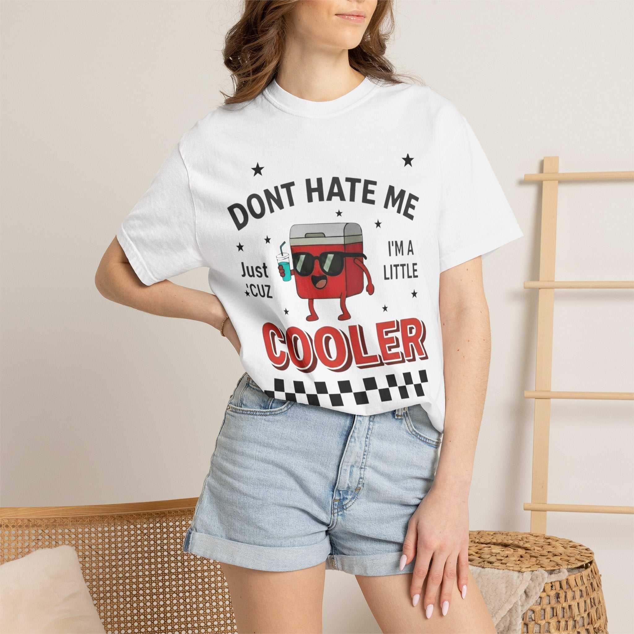 Cooler Graphic T-Shirt — “Don't Hate Me I'm a Little Cooler” Retro Drink Design