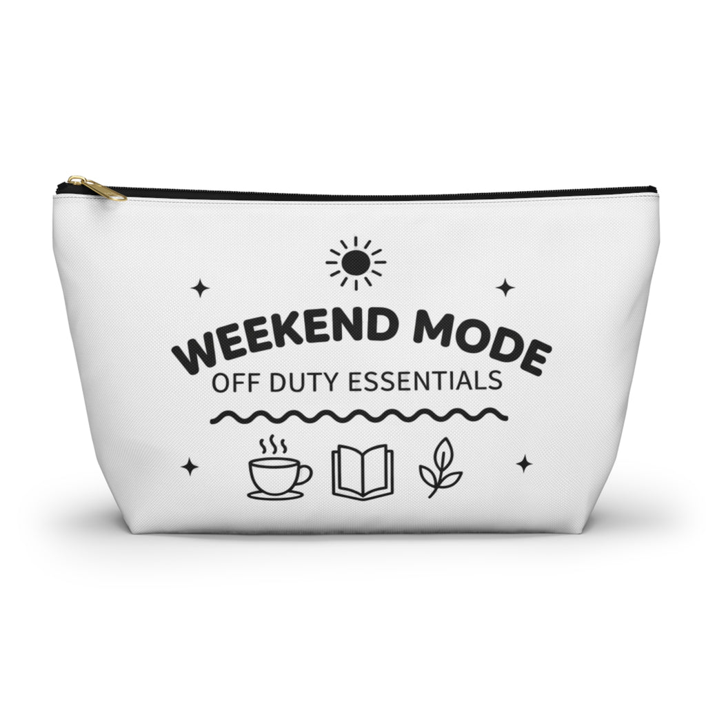 Accessory Pouch — “Weekend Mode: Off Duty Essentials” Travel Cosmetic Bag
